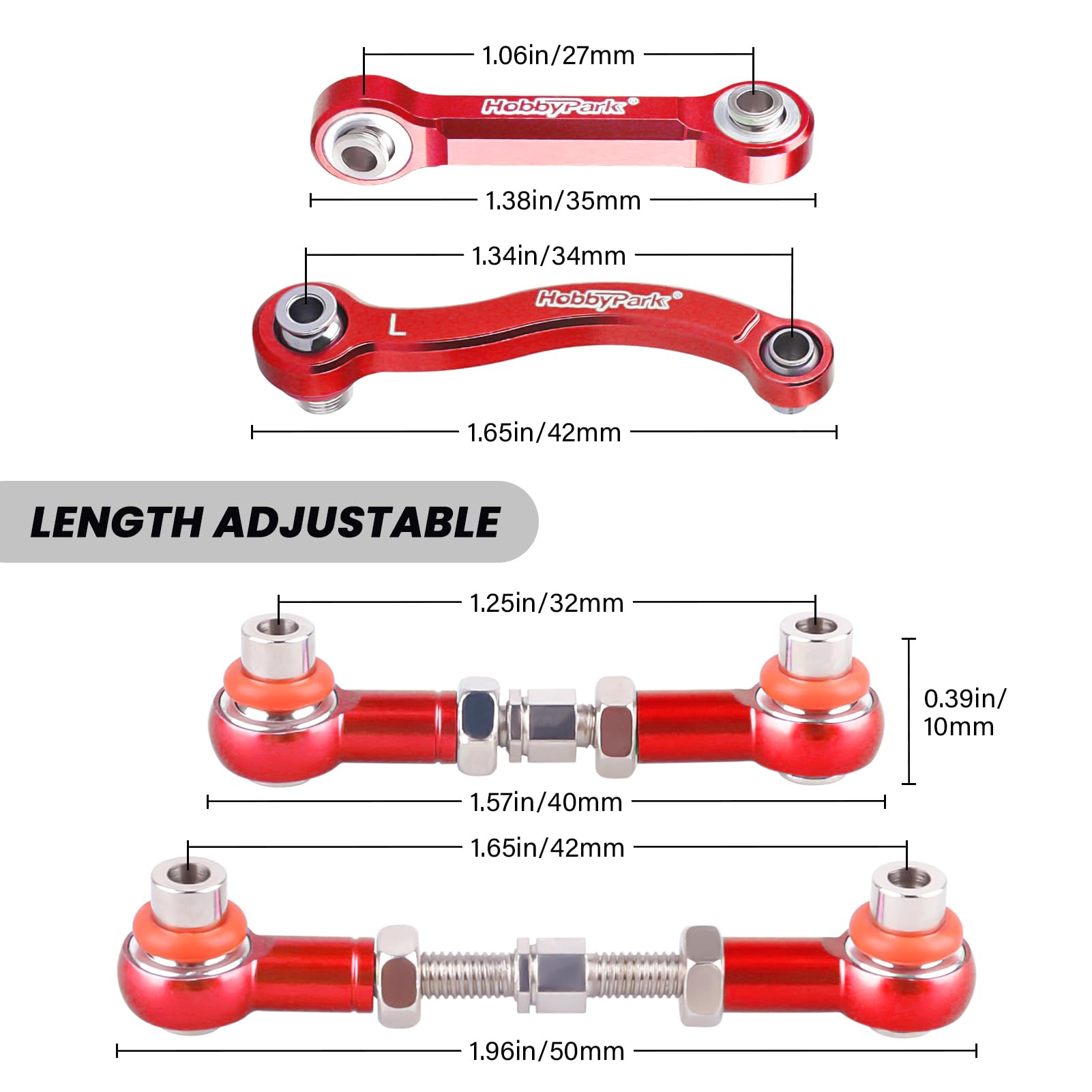 Amazon.com: Hobbypark Metal Turnbuckle Aluminum Camber Links Toe