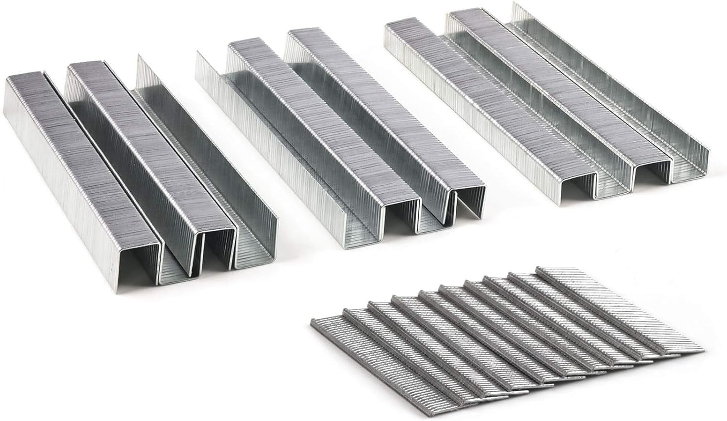 T50 Staples and 18GA Brad Nails for Cordless Staple Gun, 3000-Count Crown Staples(1/2" & 3/8" & 9/16"), 1000-Count 9/16" Brad Nails, Ideal for Upholstery, Furniture and DIY(Only Nails)