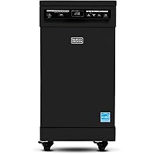 BLACK+DECKER 18-Inch Portable Dishwasher, 8-Place Setting Capacity, Mobile Dish Washer with 6 Wash Programs, LED Display, Stainless Steel Tub, ENERGY STAR Certified, BPD8B, Black