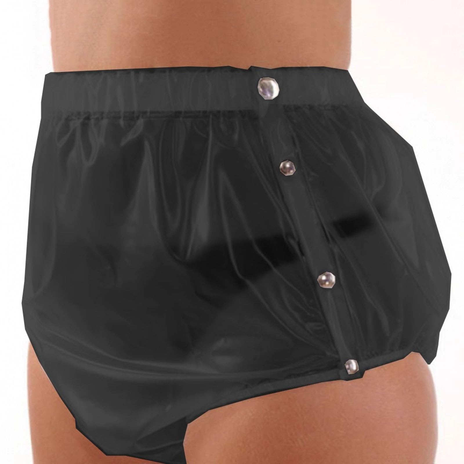 Ropa Interior De Plástico Impermeable, Pantalones para Incontinencia En Adultos, Pantalones Prueba De Fugas, Calzoncillos Bóxer De PVC TransparenteBlack,S