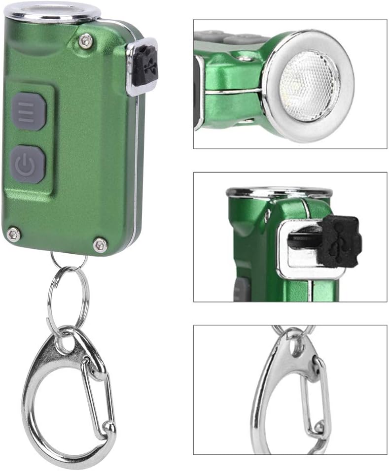 VGEBY Keychain Flashlight, Portable Mini LED Keychain Flashlight Double Switch 4 Lighting Levels Outdoor Accessory