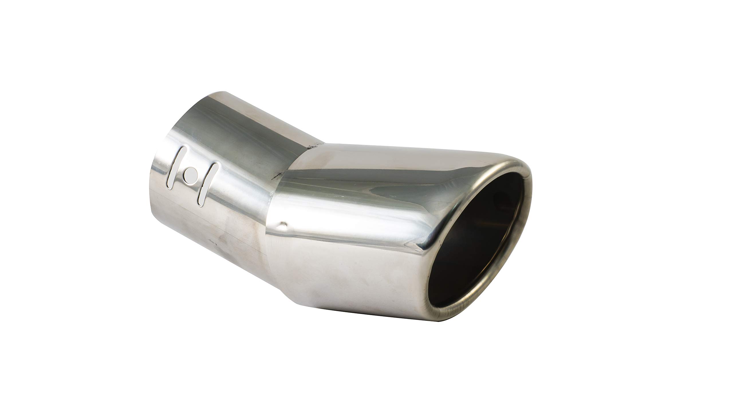 Automaze Universal Fit Car Bent Oval Exhaust Tail Muffler Tip Show Pipe 63mm, Curved Oval, Stainless Steel(Model-A1444)