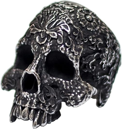 Death Skull Ring for Men Stainless Steel Jewelry Biker Rings Scary Death Ring Skull for Gifts