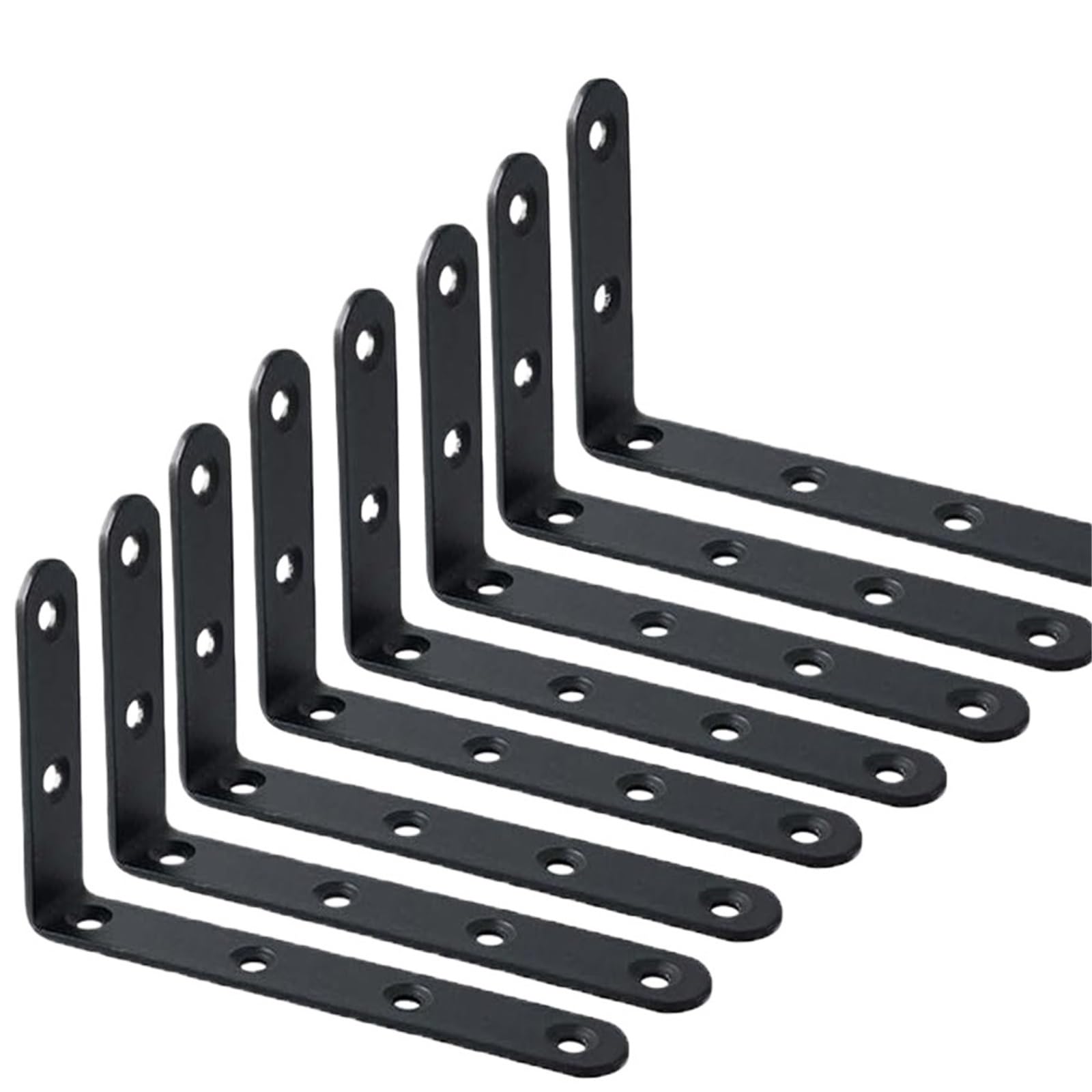 Robuste Eckstütze aus schwarzem Stahl, 5 x 3 Zoll, for Möbel, Regale und Schrankverkleidungen Geeignet zur Möbelbefestigung(8pcs)
