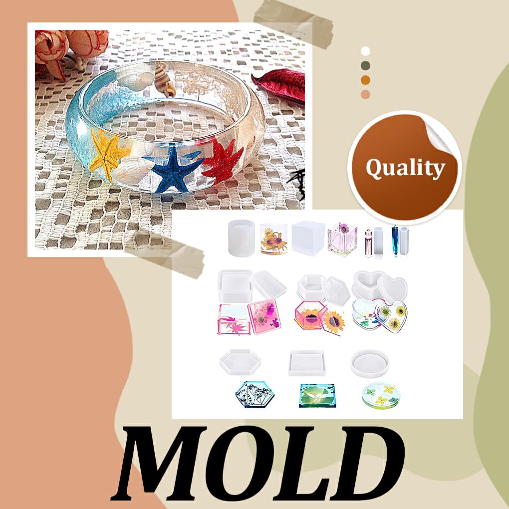 VUIUYOIES Set di stampi in Resina epossidica per scatenare la creatività e Splendidi Mestieri in Resina Kit di Strumenti per stampi in Resina per colata Fai-da-Te Facile da Usare, Un