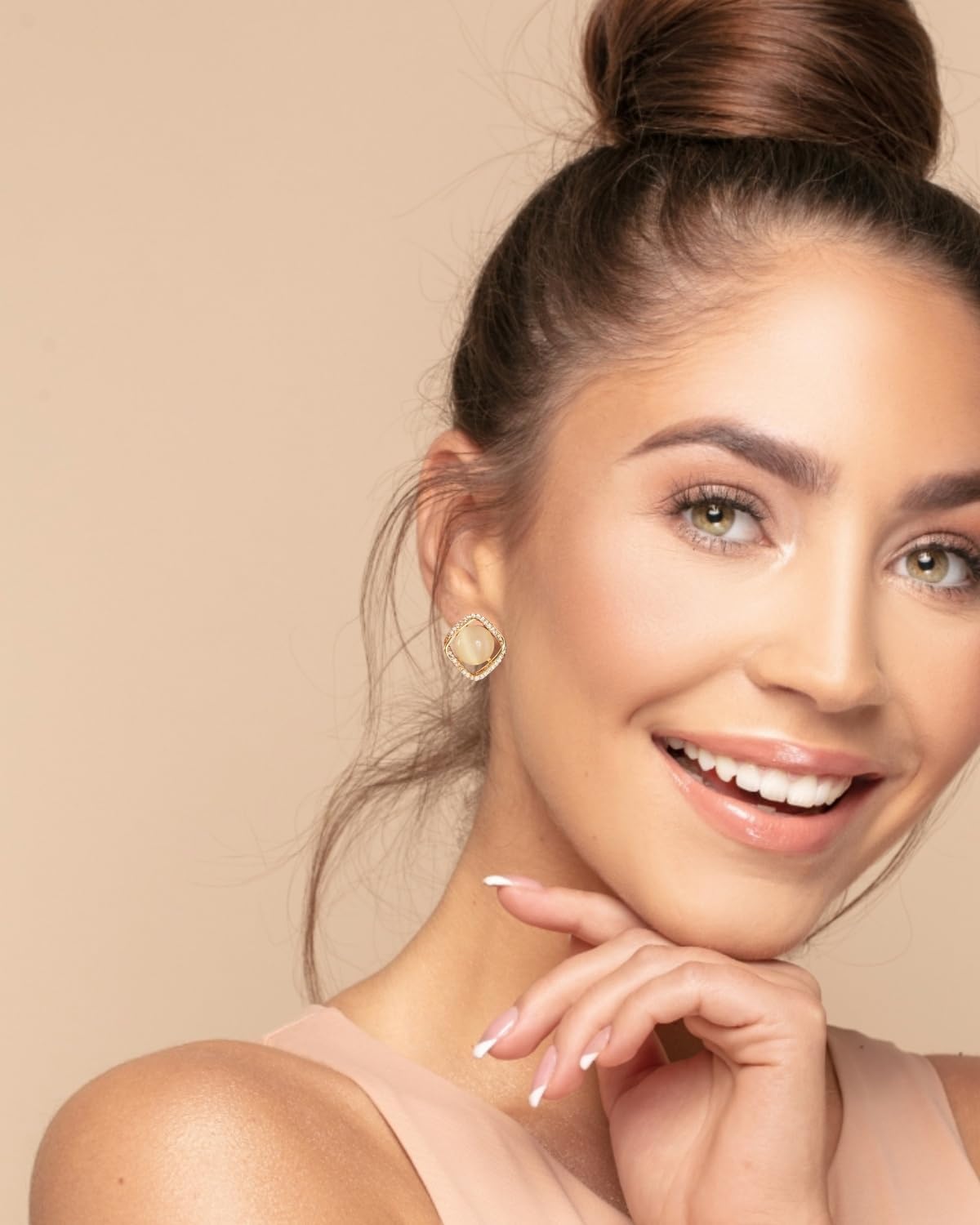 Pearl Hoop Earrings for Women, Trendy 18k Gold Plated Hoop Chunky Drop for Women Hypoallergenic Dangle Huggie Statement Jewelry Summer Gifts - Image 2