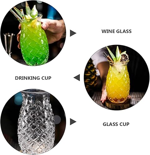 Miniatura 4 de NUOBESTY Copa de cristal transparente Copa de cóctel Copa de cóctel en forma de piña Copa de cóctel Copa de cristal Copa de bebida para vino Champán