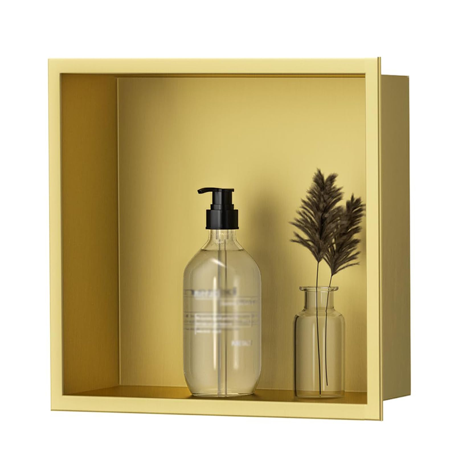 Niche de douche dorée luxe en acier inoxydable étagère encastrée haut de gamme