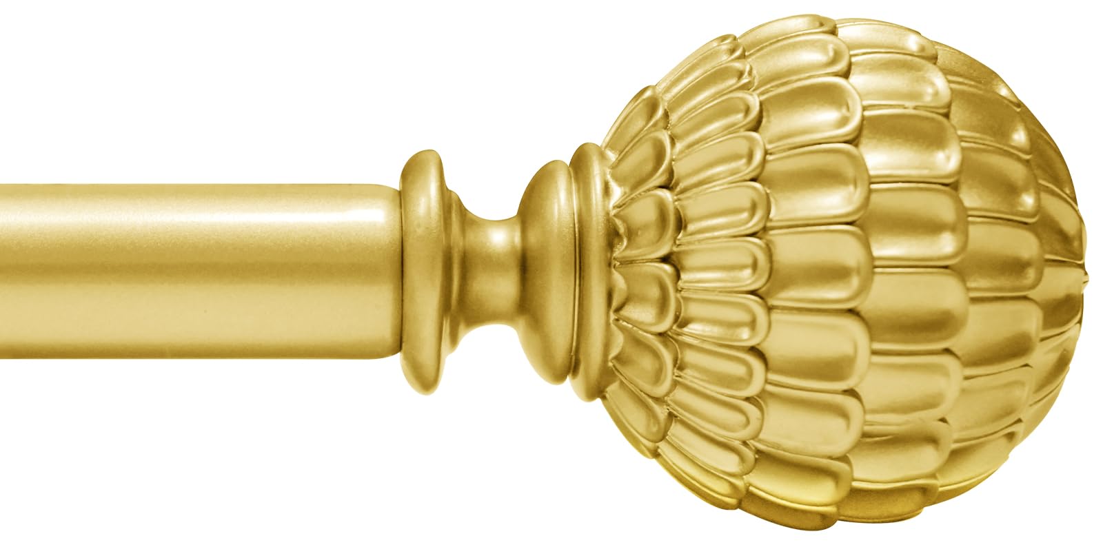 Warm Gold Curtain Rod for Windows 48 to 84, 1-inch Heavy-Duty Adjustable Curtain Rod with Decorative Pinecone finials for Farmhouse Living room, Bedroom, Dining room