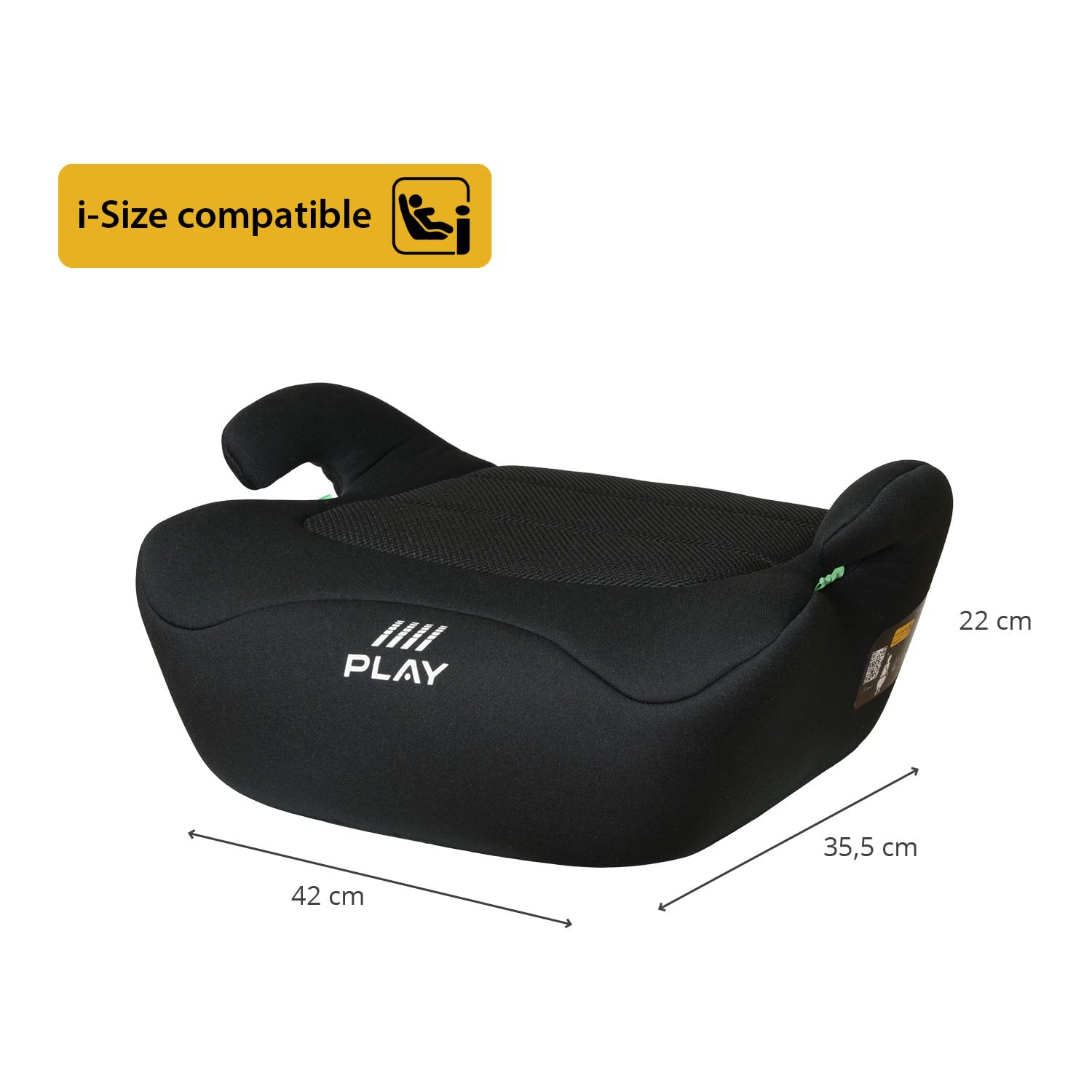 Play Alzador Coche Niño Belt Three de 6-12 años,125-150cm, Grupo 3, Instalación universal con cinturon seguridad, Elevador Coche de fácil instalación, Color Negro (Black Safe&Go)