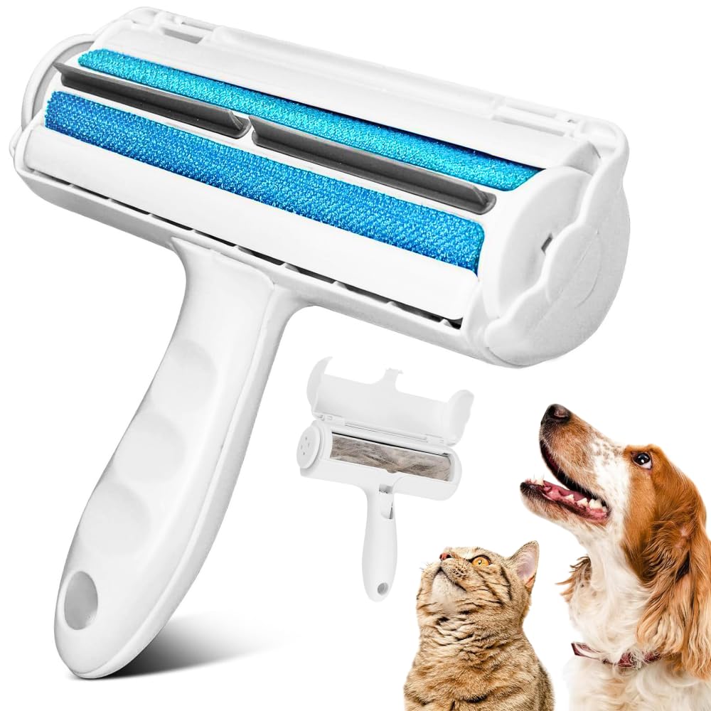 ZYKORT 2 Pezzi Reusable Lint Roller, Mini Rullo Peli Animali Portatile, Rullo per Pelucchi per Vestiti Polvere Cani Gatti Viaggi Casa(Verde + Rosa
