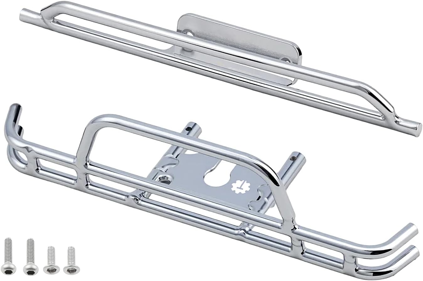 Metal Front and Rear Bumpers Set for 1/18 HPI Venture18 Upgrade Parts,Chrome