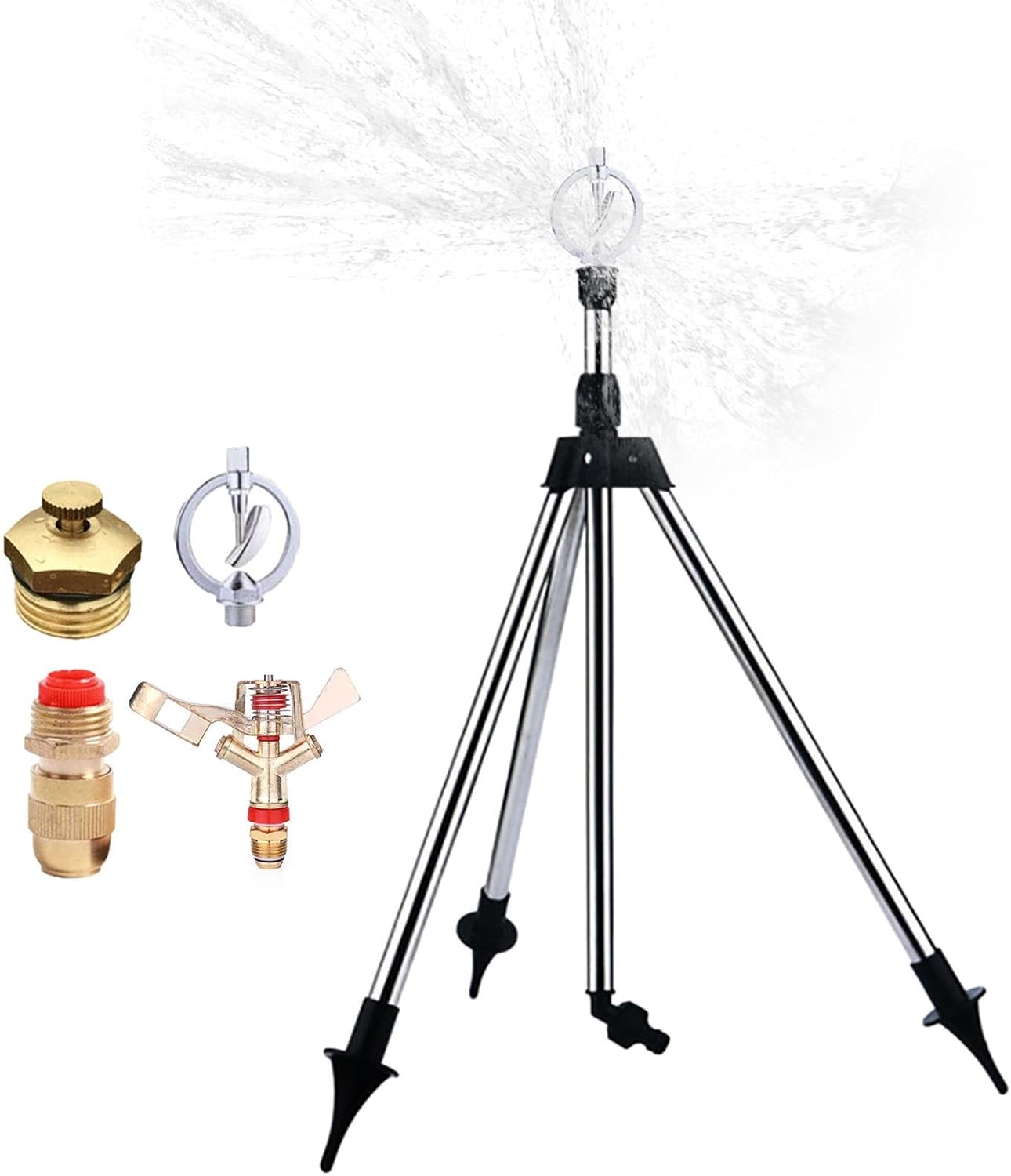 Sprinkler Tripod Set, 360° Telescopic Standing Sprinkler, Standing Yard