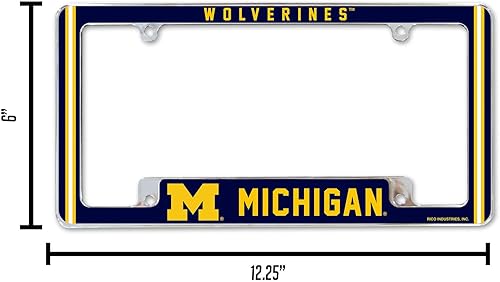 Miniatura 216 de Rico Industries NCAA Classic 12" x 6" Chrome All Over Automotive License Plate Frame for Car/Truck/SUV