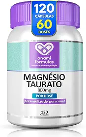 Magnésio Taurato 800mg Dose 100% Puro 120 Cápsulas