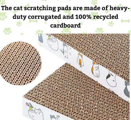 Foodie-Puppies-Flat-Large-Cat-Scratcher-with-Catnip-Corrugated-Scratcher-Cardboard-for-Indoor-Cats-Kitten-for-Furniture-Protection-Durable-Texture-Design