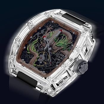 Amazon | HAOFA 腕時計メンズ スケルトン時計 機械式自動巻き