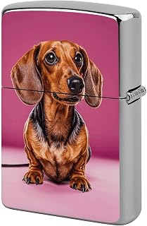 Dachshund Weiner Dog Metal Lighter Case for Standard Size Lighters Anti-Slip Lighters Sleeve Shockproof Protective Lighter Cover for Men Women