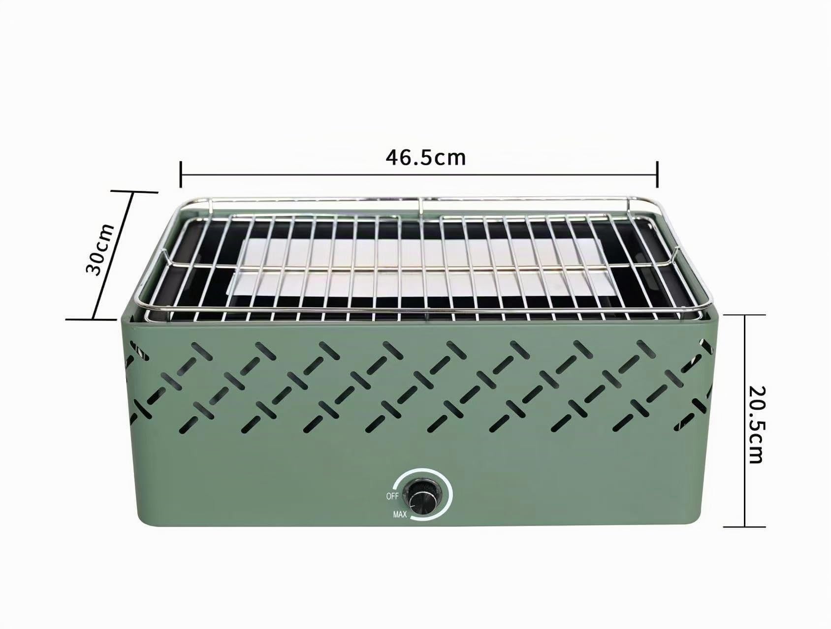 Barbecue de Table Portable au Charbon Sans Fumée, Ventilation Intelligente, Design Compact, Grille en Acier Chromé, Vert