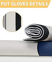 Vista 3 de Juego de 2 fundas para manijas de puerta de refrigerador con rayas azul marino para lavavajillas, microondas, horno, nevera, estufa