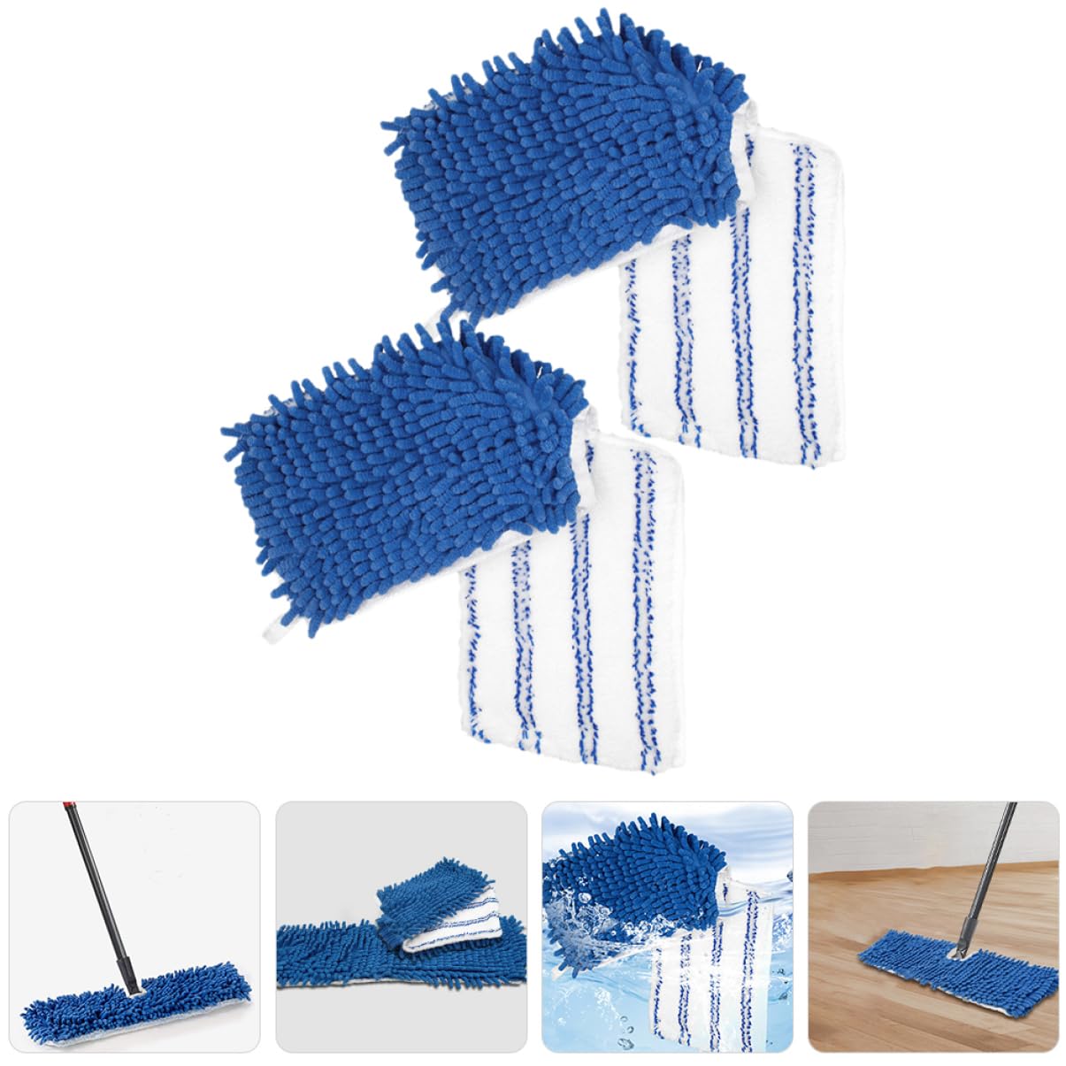Beavorty 3 Set Mop Piatto in Microfibra Testa Ciniglia Accessori Ricambio Mop Wet And Dry 2pz Ricambio per Mop Resistente Mop Riutilizzabile Scopa Ricarica Panni per La Pulizia 2 Pezzi * 3