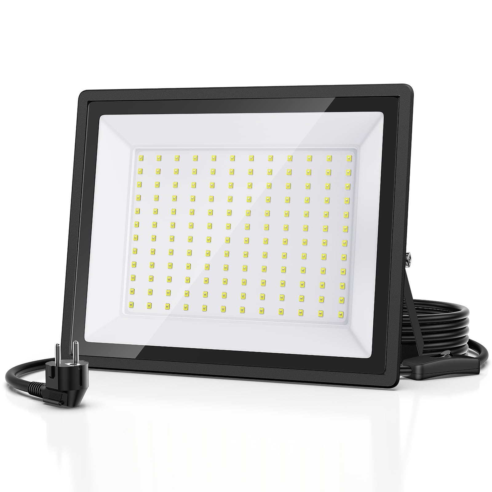 Lux Straes Faretto LED da Esterno 150W, Faro led IP66 Impermeabile 16500LM, Luce 6500K Bianco Giorno con Spina, per Campo Sportivo, Magazzino, Parcheggio, Giardino, Garage, Terrazza