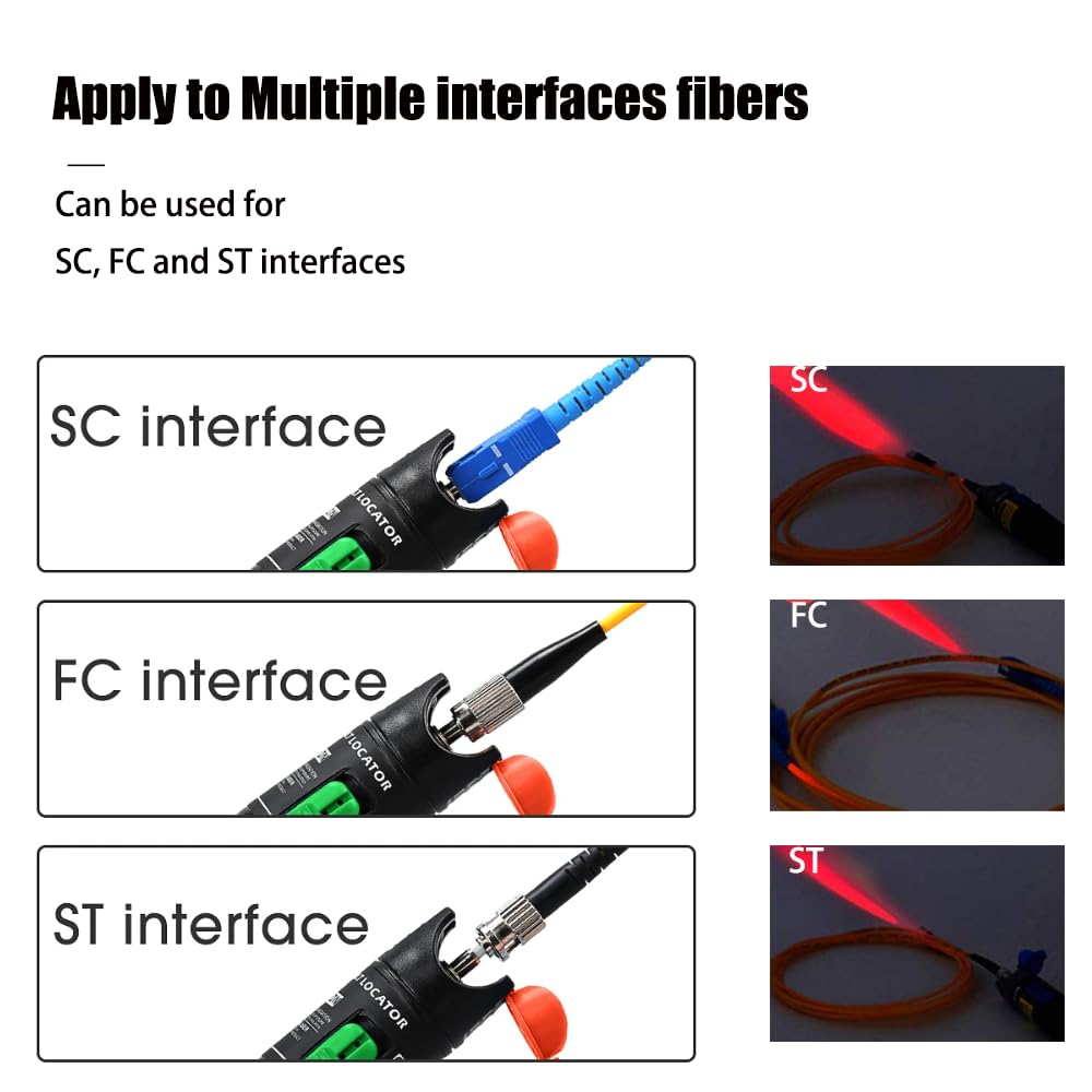 Localizzatore di Guasti in Fibra Ottica 30mW 30KM, Tester FTTH, Penna Ottica Con Interfaccia Standard 2.5mm per SC/FC/ST (2 Pezzi)