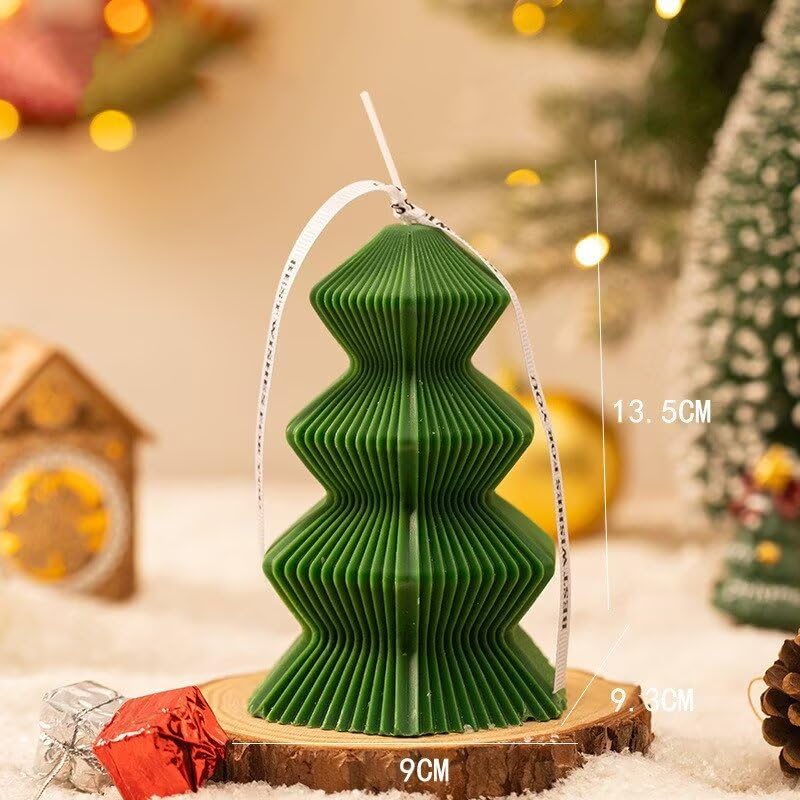 Christmas Candles Abstract Christmas Tree Shaped Candles Wax Scented Candles for Home Table Christmas Party Holiday New Year Decor