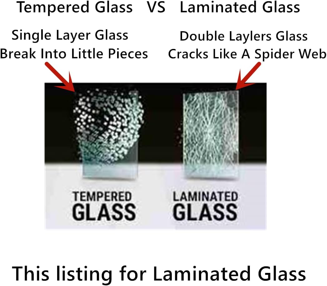 Laminated Passenger Right Side Front Door Window Door Glass Compatible with Ford F150 2015-2025 / F250 F350 F450 F550 2017-2022 / F250 F350 Super Cab 2023-2025 Models