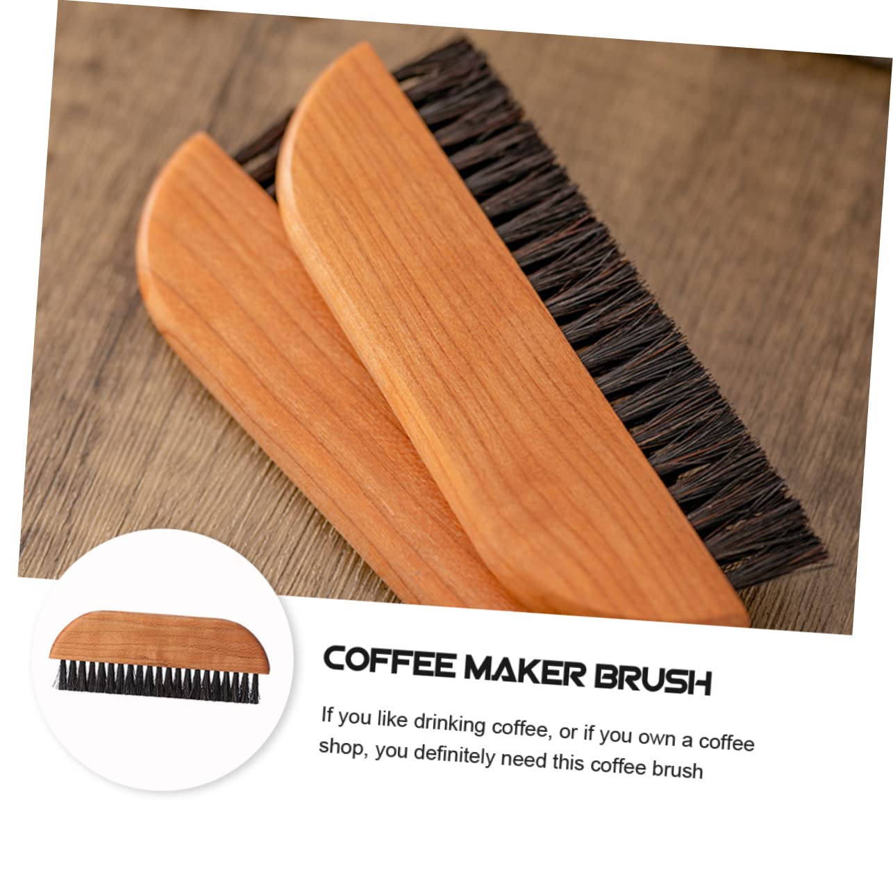 Cabilock 5piezas Cepillo De Limpieza De Café De Madera Para Máquina Espresso Herramienta Multifuncional Para Limpiar Cafeteras y Molinillos De Café Cepillo De Cerdas Naturales Mango De