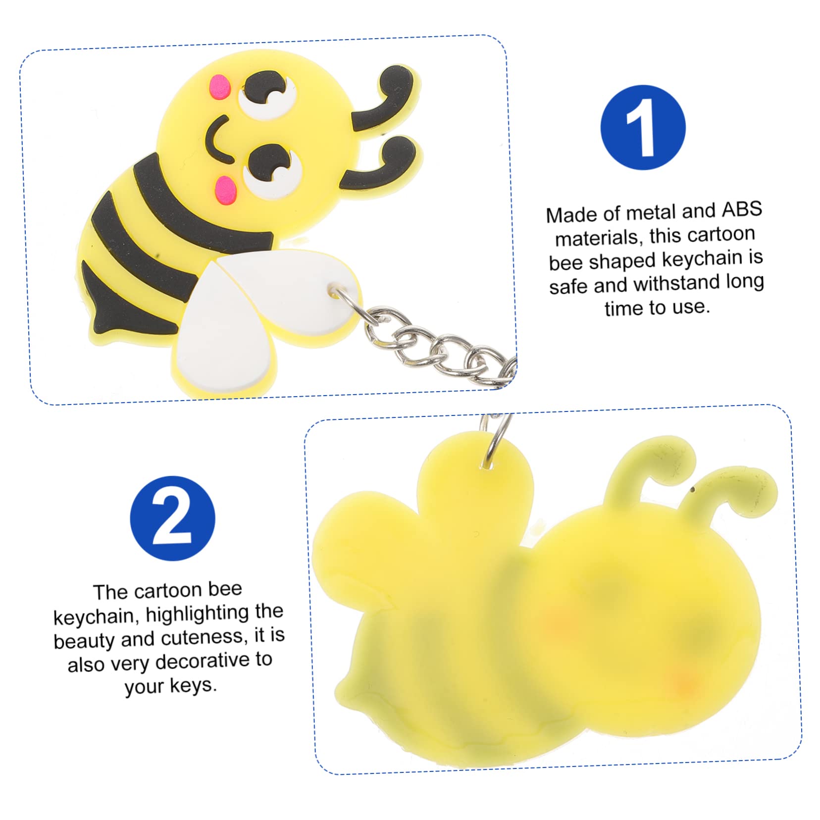 72piezas Llaveros De Abeja De Cartoon Adorables Accesorios Creativos Para Bolsos Decoración De Llaves y Pequeños