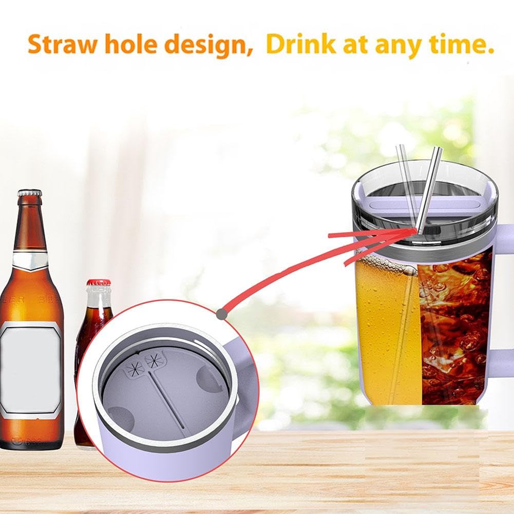 Stanley Cup 2-in-1 drinkafscheider siliconen voering, compatibel met Stanley Cup 40 oz, Stanley accessoire, herbruikbare voering voor feest, vrije tijd, buiten, kantoor