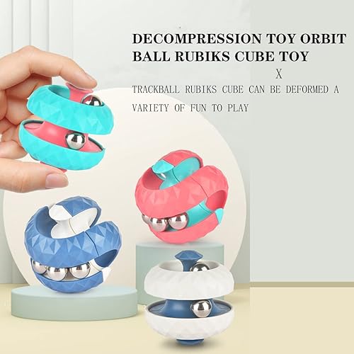 Miniatura 3 de Juguete de bola de órbita de 4 piezas, cubo giratorio superior, juguete de rompecabezas de cambio infinito para niños y adultos, regalos para