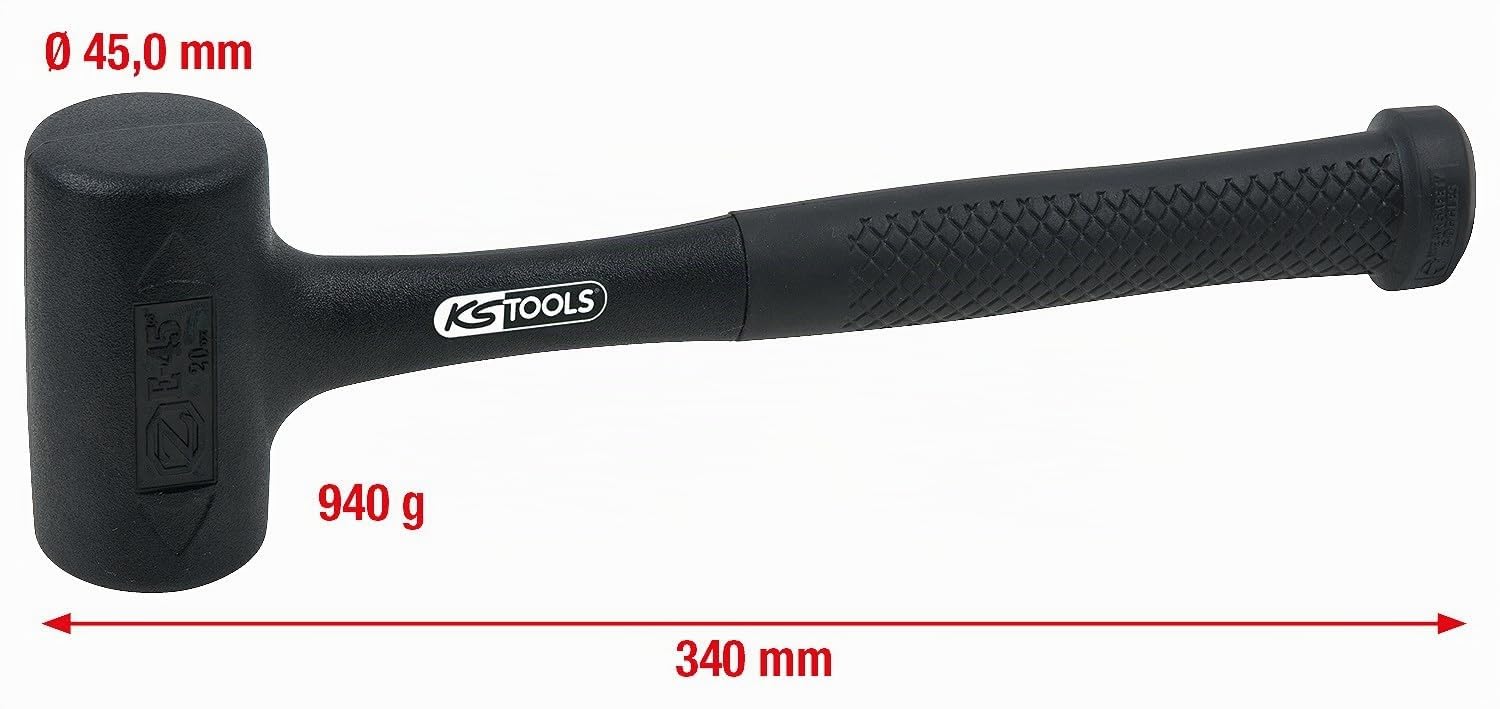 KS TOOLS 140.5255 Marteau sans rebond enrobé en matière polyuréthane Diamètre 45 mm 940 g
