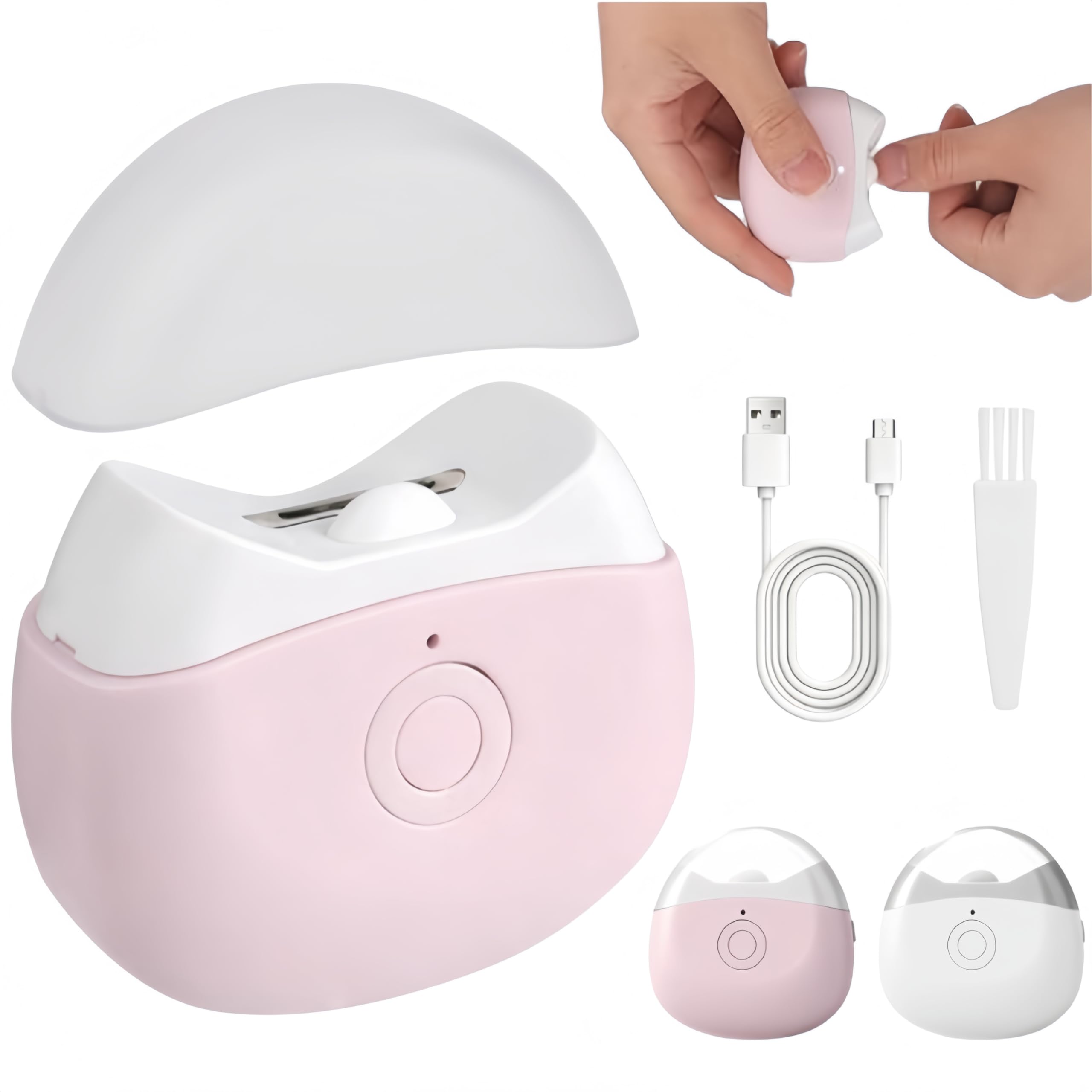Electric Nail Clippers 2026 New Automatic Nail Trimmer with LED Light and 2 Speeds Safety Fingernail Trimmer with