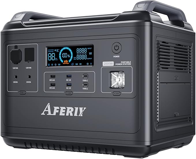 VDL Portable Electric Generator 2000W/1997Wh with Foldable Solar Panels