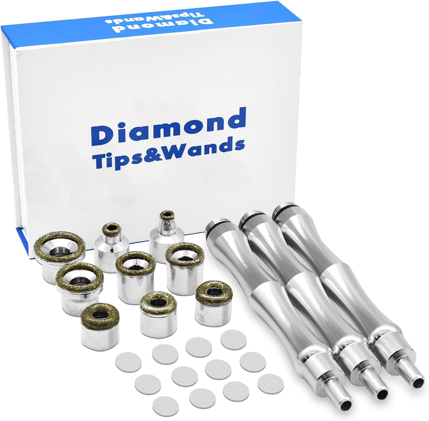 Dermabrasion Replacement Tips, Diamond Dermabrasion Replacement Tips Kit,Diamond Microdermabrasion Dermabrasion Replacement Tools,Facial Skin Care Dermabrasion Replacements Kit 9 Tips