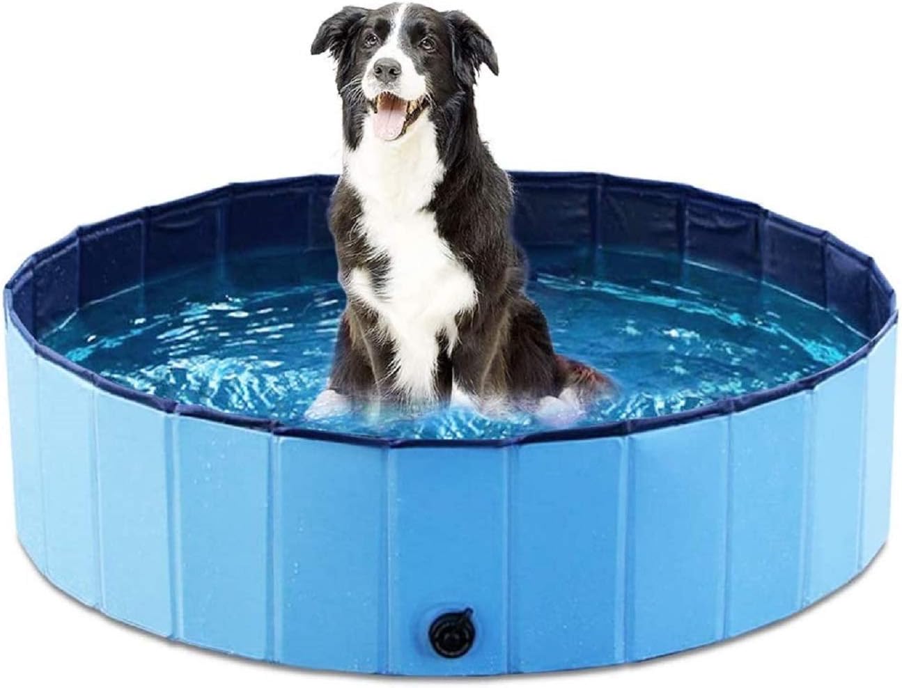 FOOCHY Portable Foldable Dog Pet Bath Pool PVC Pet Swimming Pool Collapsible Kids Pool Kiddie Pool for Dogs Cats and Kids (L - 48")