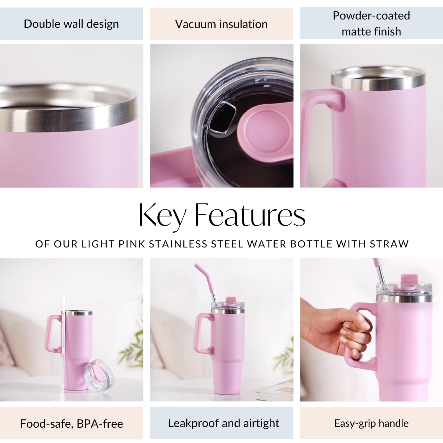 Amazon.com: Nestasia 850ml Tumbler with Straw and Cleaner