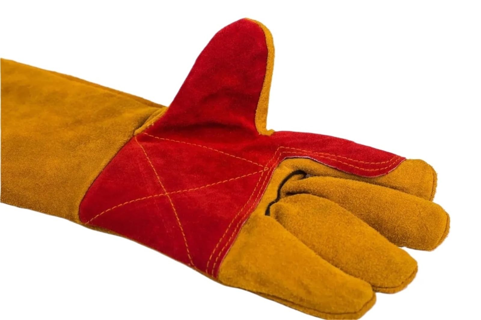 Guantes de Soldador de Cuero de Vaca Resistentes al Calor, Guantes de Trabajo aislados en Longitudes de 35/40/45/60 cm(40cm)