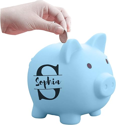 Miniatura 9 de Alcancía personalizada, banco de dinero con nombre personalizado, banco de dinero de plástico irrompible, banco de monedas para niñas y niños,