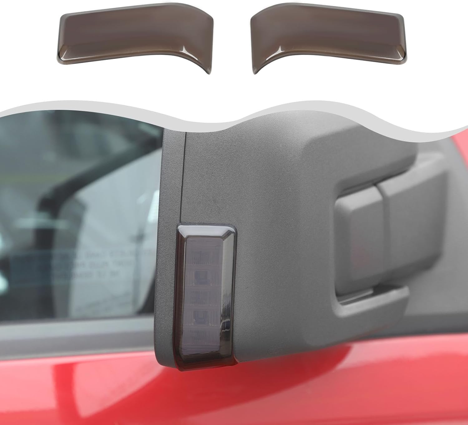 Smoked Rearview Mirror Turn Signal Light Trim Side Mirror Turn Signal Cover Reverse Mirror Turn Signal Trim Compatible with Ford F150 2021+ Exterior Accessories(2pcs/Set)