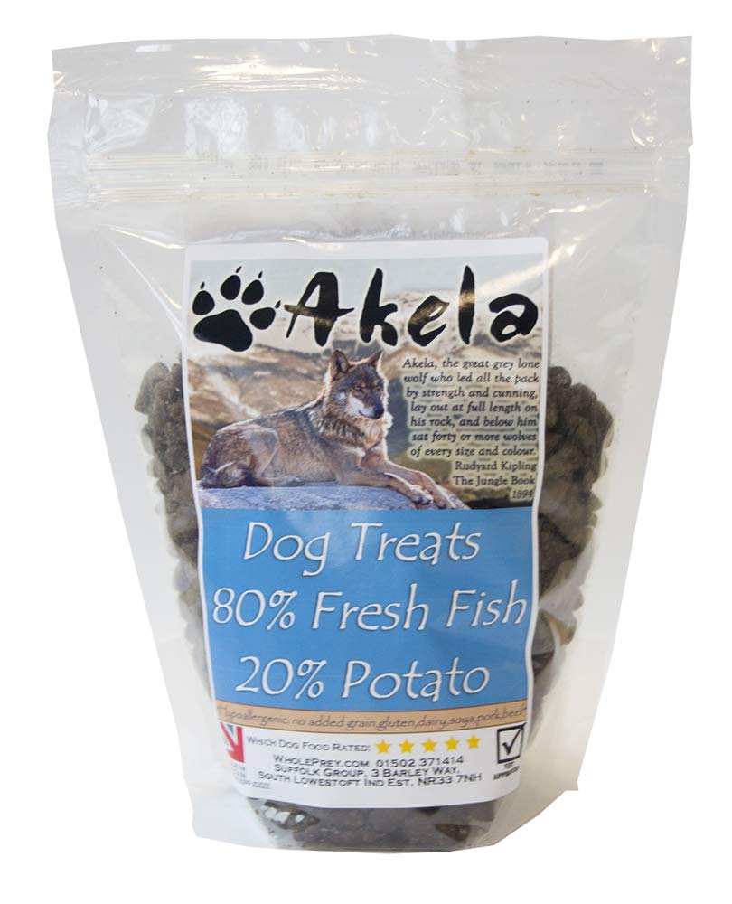 Akela Pet Dog Treats 80% Fish 20% Potato & Sweet Potato 500g