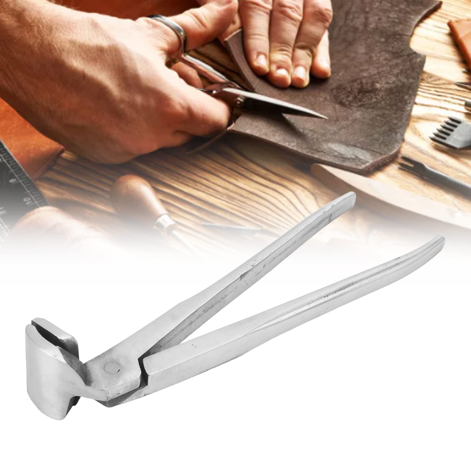 Fdit Pince à Bec courbé pour le Travail du Cuir, Pince de Réglage des Bords du Cuir, Outils Professionnels en Acier Inoxydable pour le Bricolage