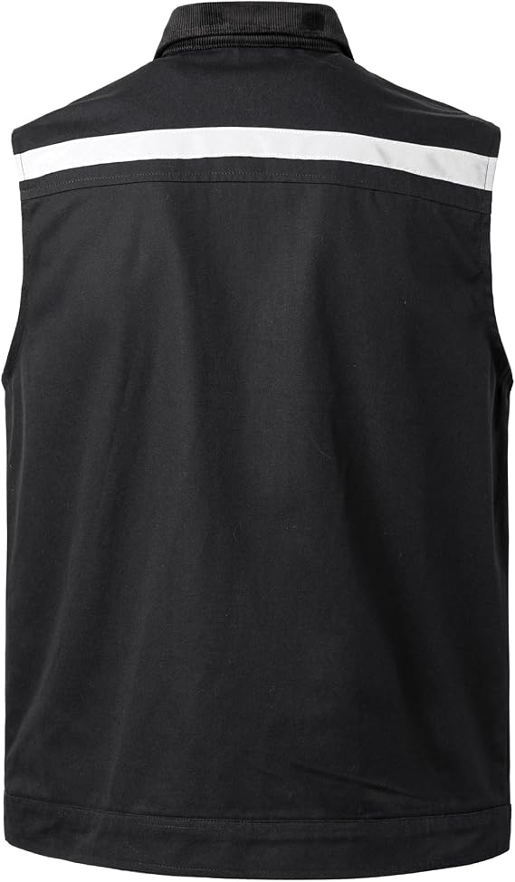 Tool Vest for Men Electrician Reflective Work Vest Carpenters Multi-Pockets Safety Vests