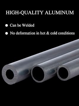 COYOUCO 2 Pcs Aluminum Tube, 12Mm OD Aluminum Round Tubing, 500Mm Length Metal Straight Pipe for DIY, Industry, Decoration,12 * 1mm