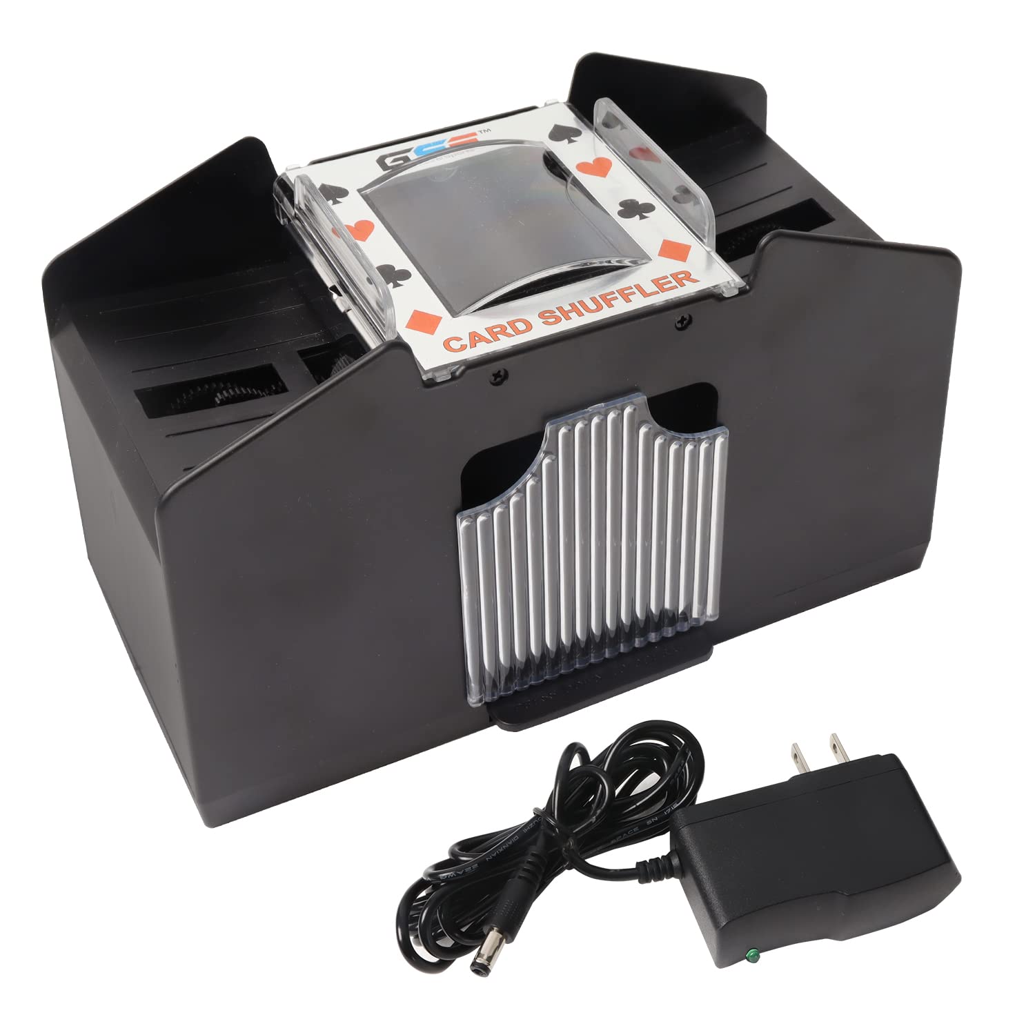 GSE 4 Deck Automatic Card Shuffler, AC/DC-Power & Battery-Operated Electric Shuffler for UNOï¼ŒTexas Hold'em, Poker, Blackjack, Home Or Friends Party Club Game