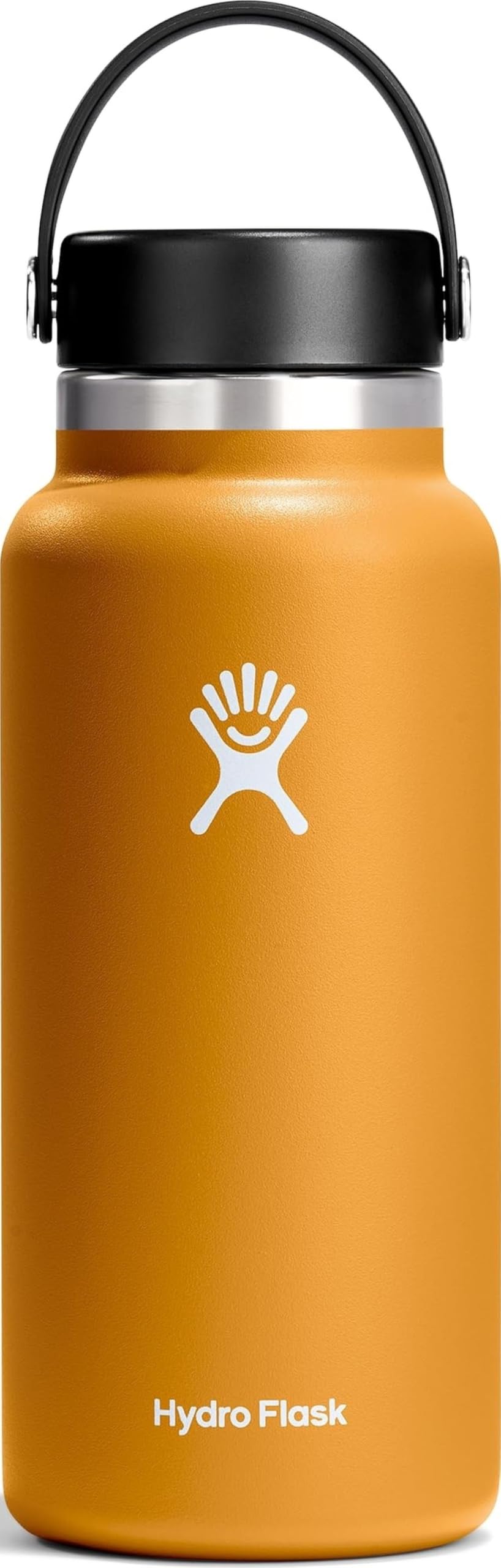 Hydro Flask Water Bottle - Insulated Stainless Steel - Wide Mouth Flex Lid, Non Spill, Leakproof and Refillable in 32 Oz Fossil Brown