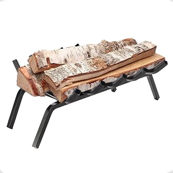 Heavy-Duty Steel Fireplace Grate with Ember Retainer 24 Inch