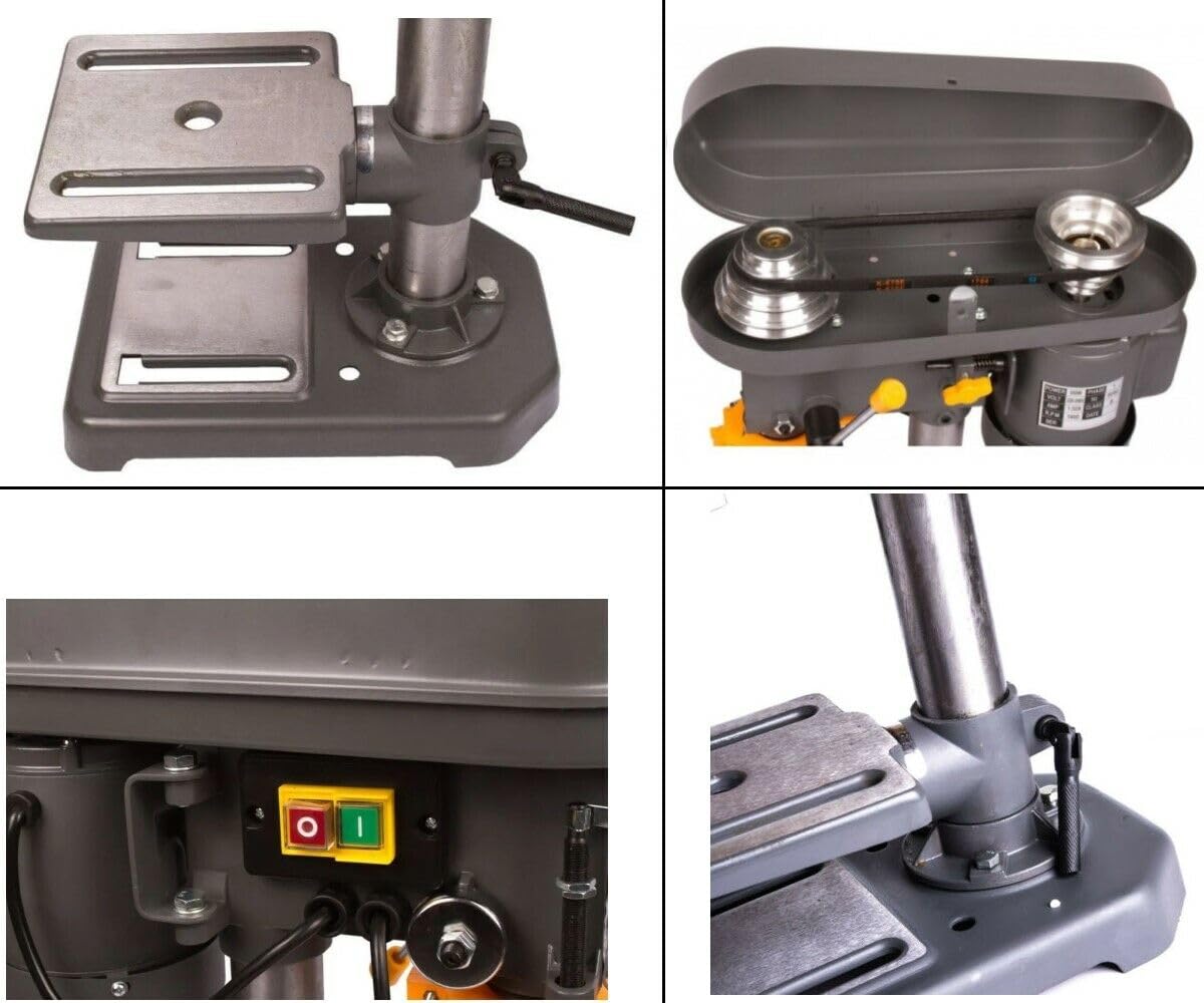 Trapano a colonna con mandrino da 13mm 350W - 5 velocità con protezione mandrino (Cod.:2121)